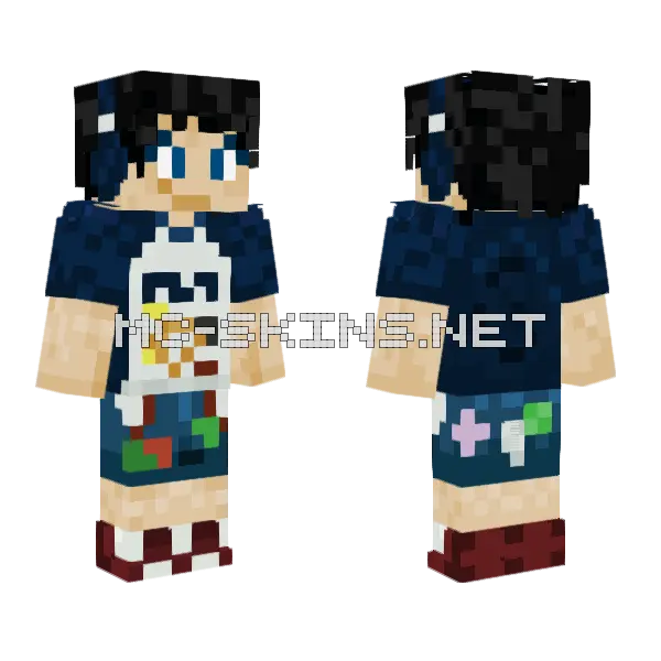 Jumino Core Boy Minecraft skin, front and back