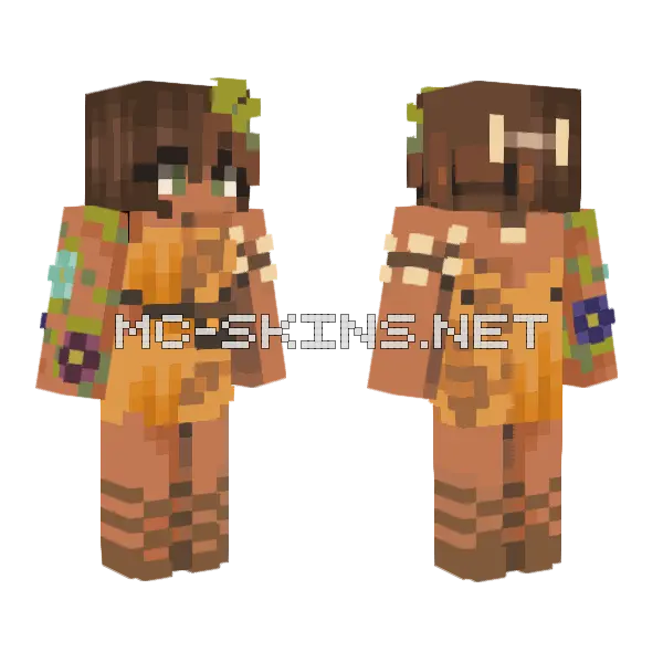 Jungle Ocelot Girl Minecraft skin, front and back