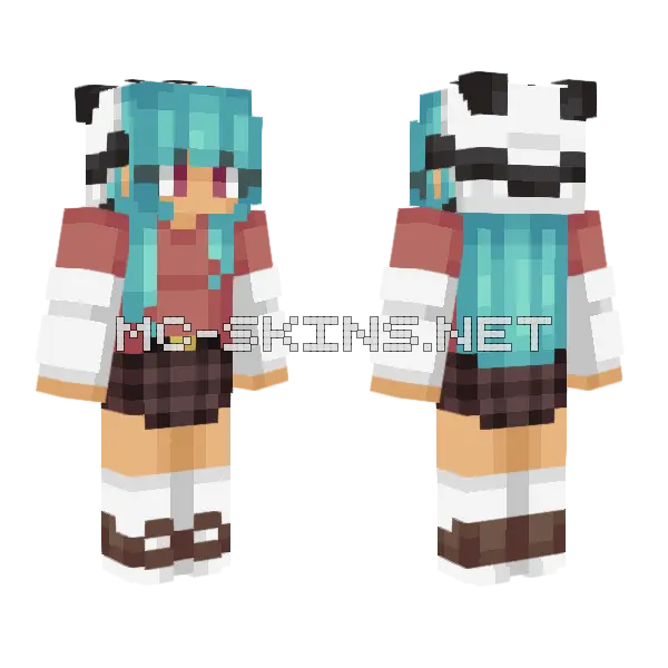 Jungle Raccoon Minecraft skin, front and back