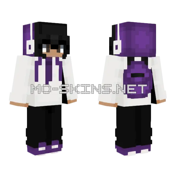 Just A Bit More Purple Minecraft skin, front and back