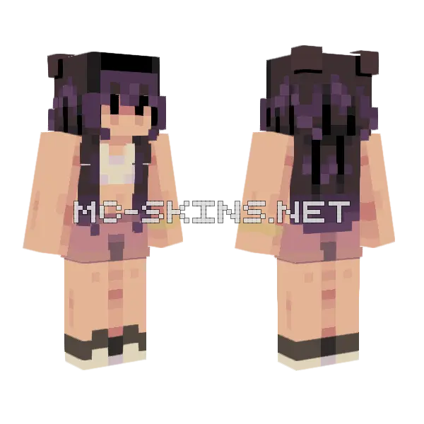 Just Chilling Beach Girl Minecraft skin, front and back
