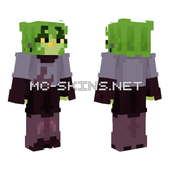 Justasketch2 Green Creature Minecraft skin, front and back