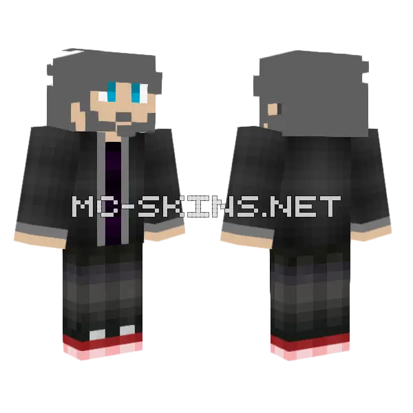 Justdee Black Suit Minecraft skin, front and back