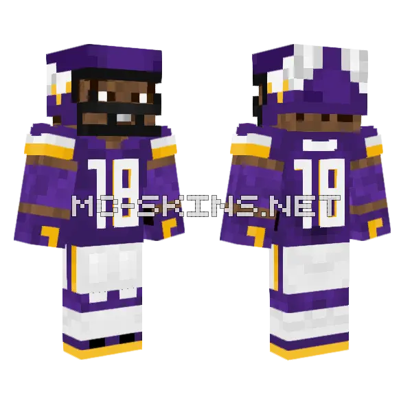 Justin Jefferson MFL Minecraft skin, front and back