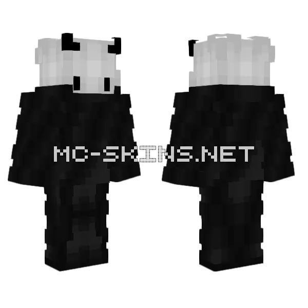 K1d1 Black White Minecraft skin, front and back