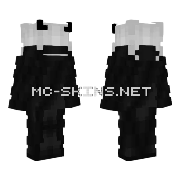 K1d1 Black White Blindfold Minecraft skin, front and back