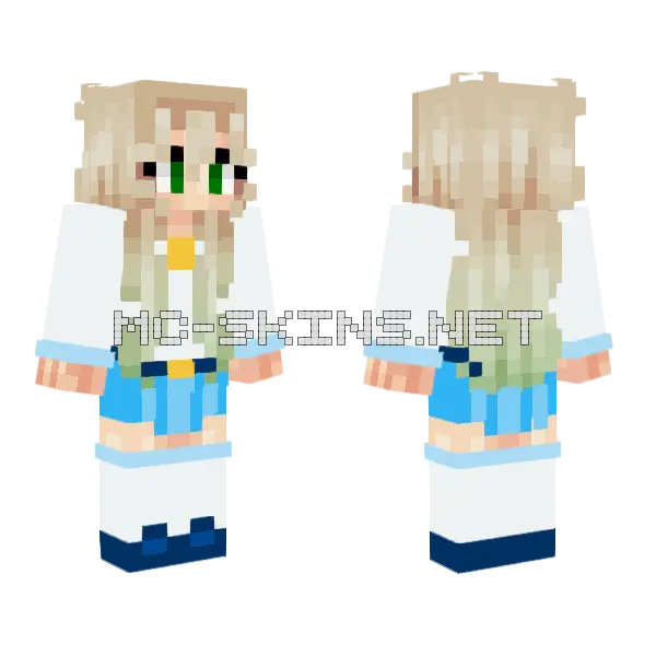 Kaede's School Uniform Minecraft skin, front and back