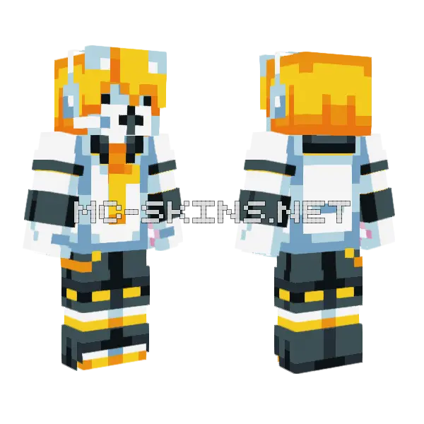Kagamine Len Cat Outfit Minecraft skin, front and back