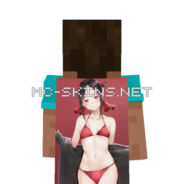 Kaguya Shinomiya Bikini Minecraft cape worn on a player