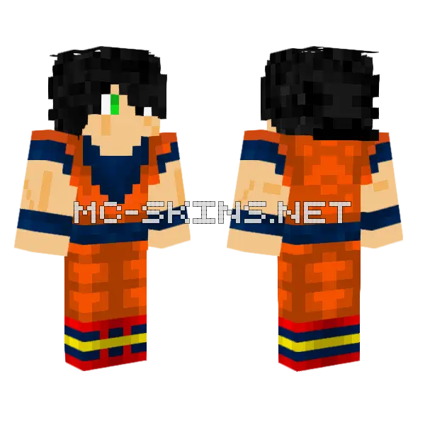 Kai Halloween Goku Minecraft skin, front and back