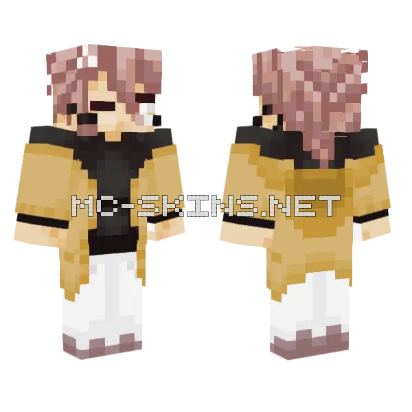 Kai Hero Custom Orange Minecraft skin, front and back