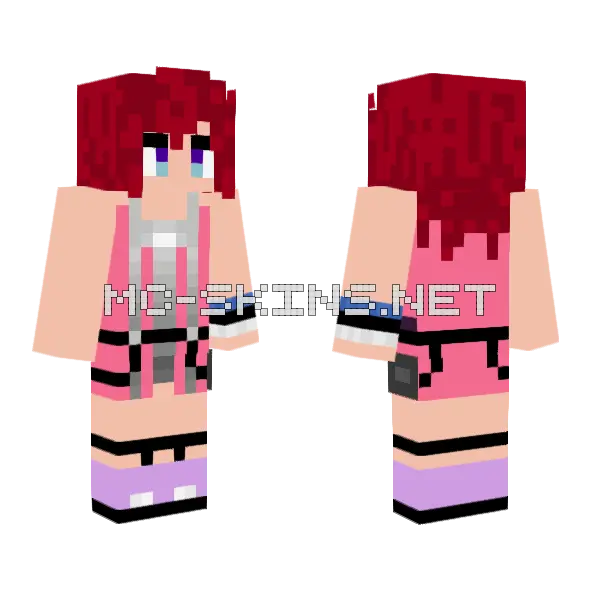 Kairi Kingdom Hearts 2 Minecraft skin, front and back