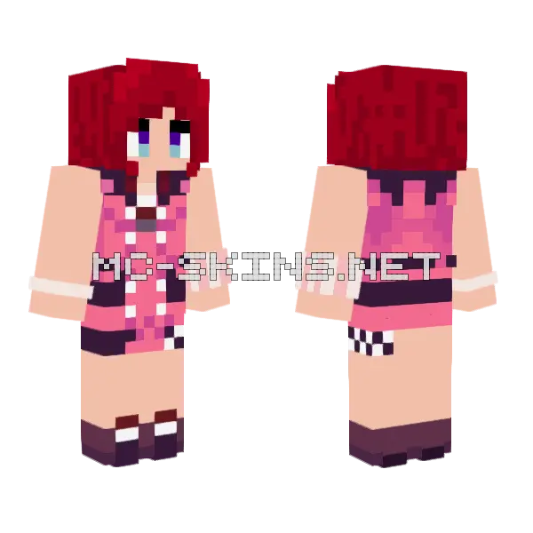 Kairi Kingdom Hearts 3 Minecraft skin, front and back