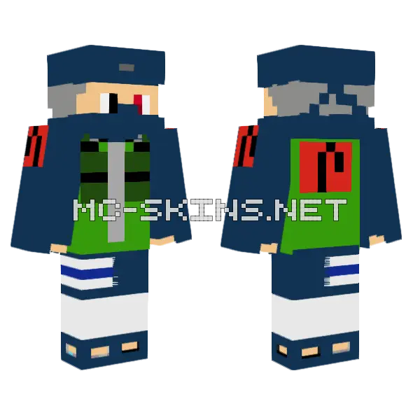 Kakashi Hatake Minecraft skin, front and back