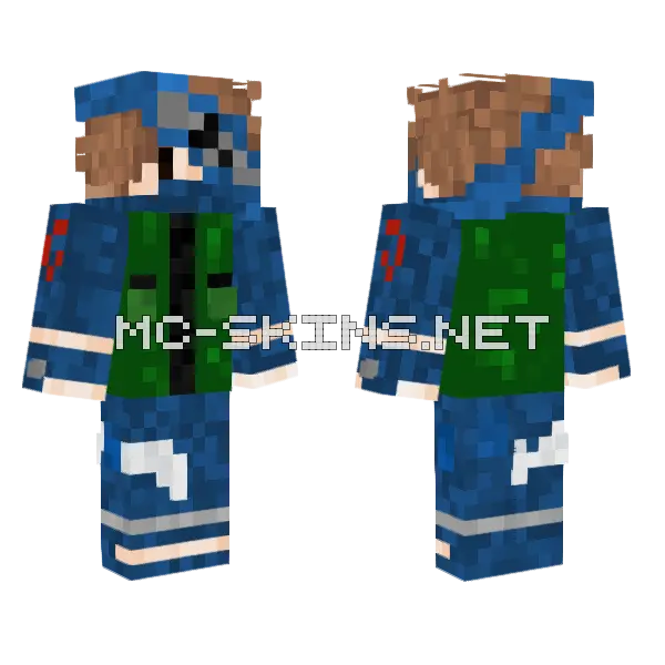 Kakashi Senpai Minecraft skin, front and back