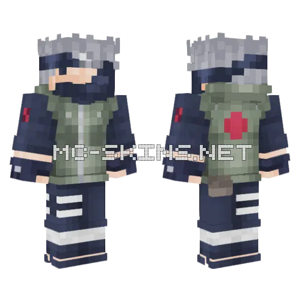 Kakashi X2 Minecraft skin, front and back
