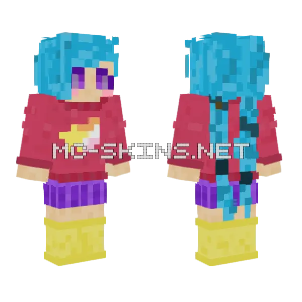 Kaleidoscope Girl Minecraft skin, front and back