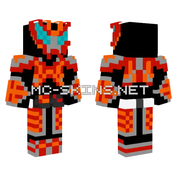 Kamen Rider Glitch Burst Form Minecraft skin, front and back