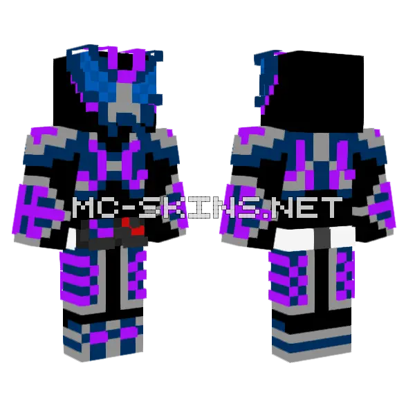 Kamen Rider Glitch Minecraft skin, front and back