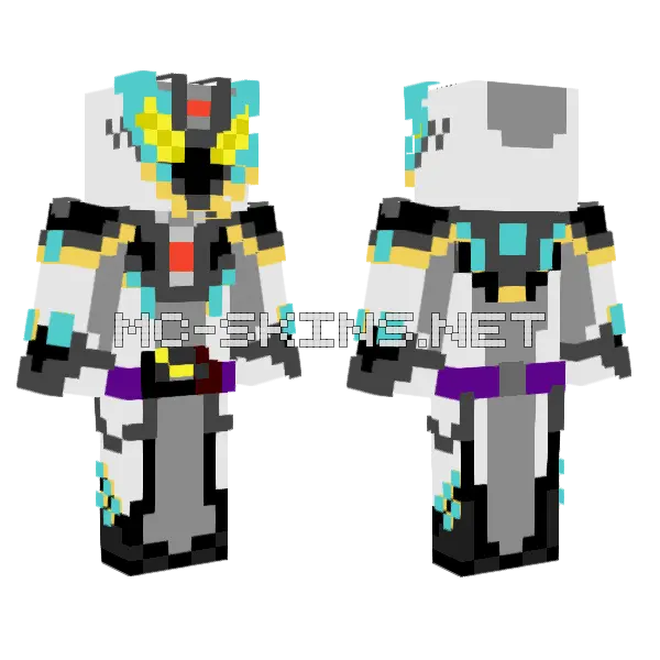Kamen Rider Harvest Daybreak Minecraft skin, front and back
