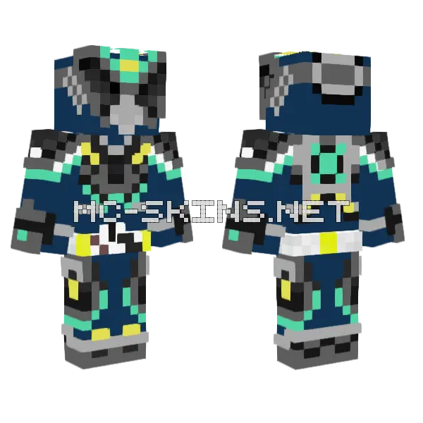 Kamen Rider Hollow Shadow Tank Minecraft skin, front and back