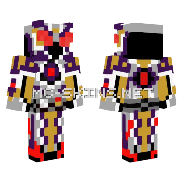 Kamen Rider Saint Joker Minecraft skin, front and back