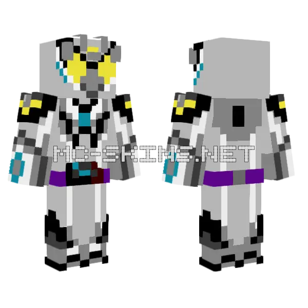 Kamen Rider Salvage Union Form Minecraft skin, front and back
