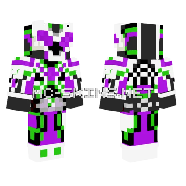Kamen Rider Stinger Snake Form Minecraft skin, front and back