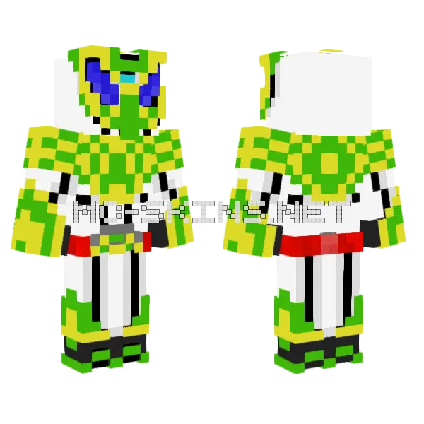 Kamen Rider Titan Tyranno Custom Minecraft skin, front and back