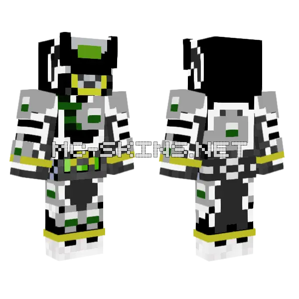 Kamen Rider Type 1 Birth Form Minecraft skin, front and back
