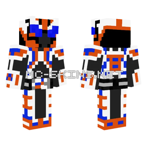 Kamen Rider Zmetal Minecraft skin, front and back