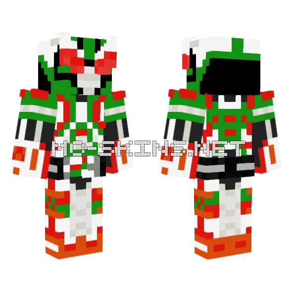 Kamen Rider Zmetal Graphite Raptor Minecraft skin, front and back