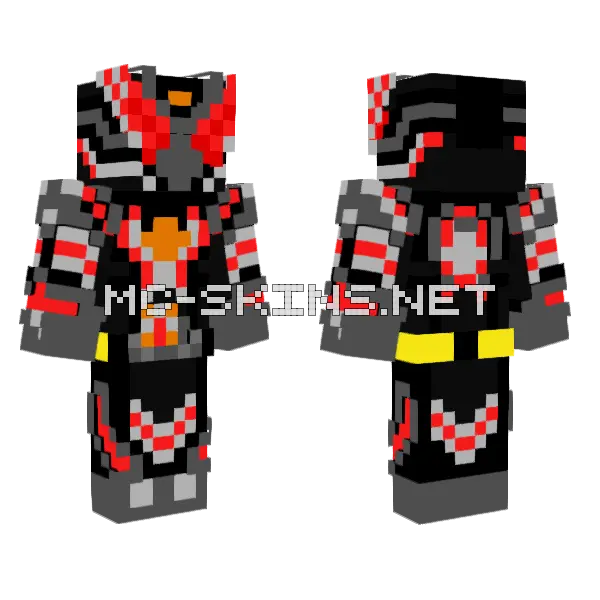 Kamen Rider Zmetal Type Buster Dragon Minecraft skin, front and back