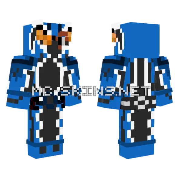 Kamen Rider Zouz Damaged Helmet Minecraft skin, front and back