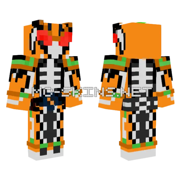 Kamen Rider Zouz Pumpkin Reaper Minecraft skin, front and back