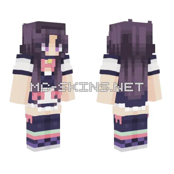 Kanae School Uniform Minecraft skin, front and back