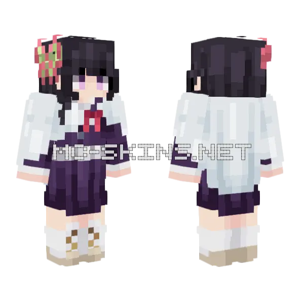 Kanao Tsuyuri Minecraft skin, front and back