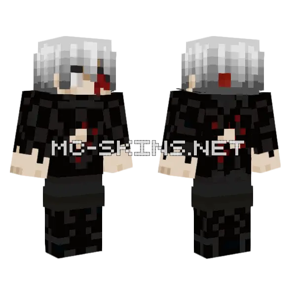 Kaneki Chapter 139 V2 Minecraft skin, front and back