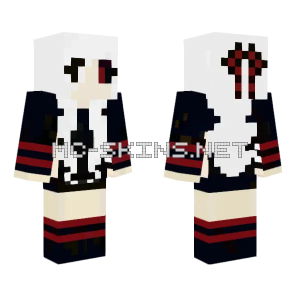 Kaneki Genderbend Minecraft skin, front and back