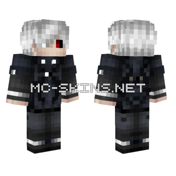Kaneki Ken Minecraft skin, front and back