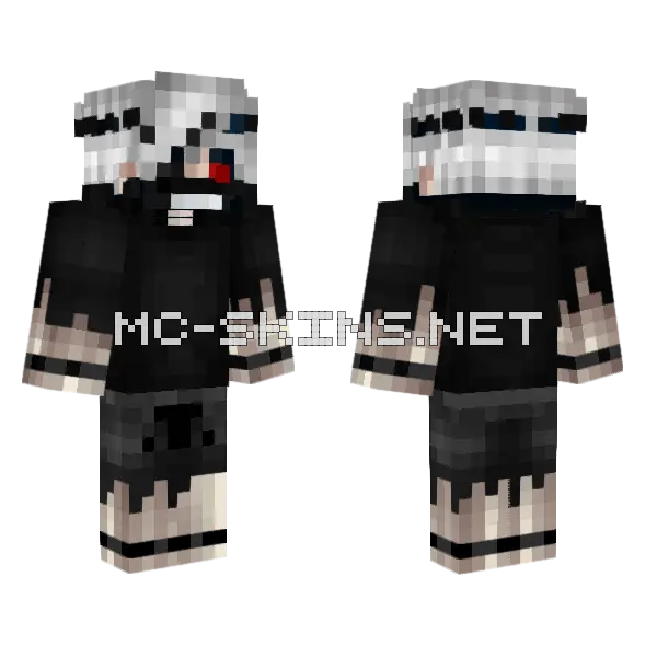 Kaneki Ken Minecraft skin, front and back