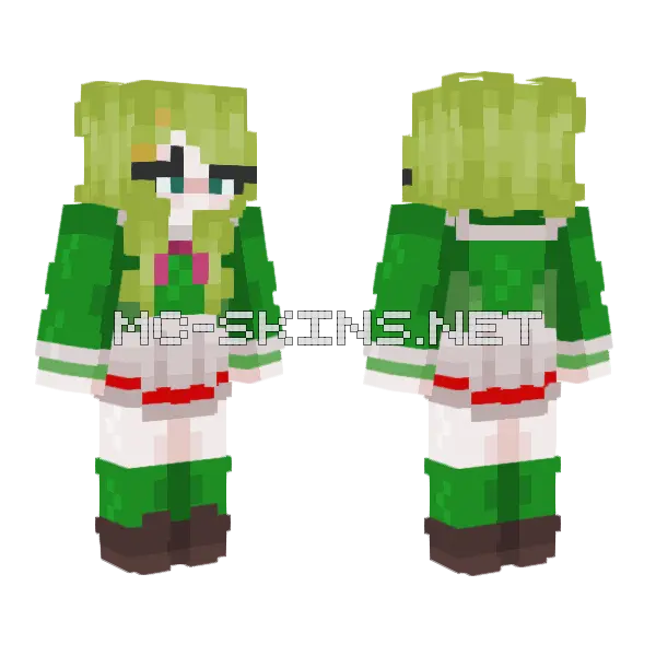 Kanna Kizuchi Minecraft skin, front and back