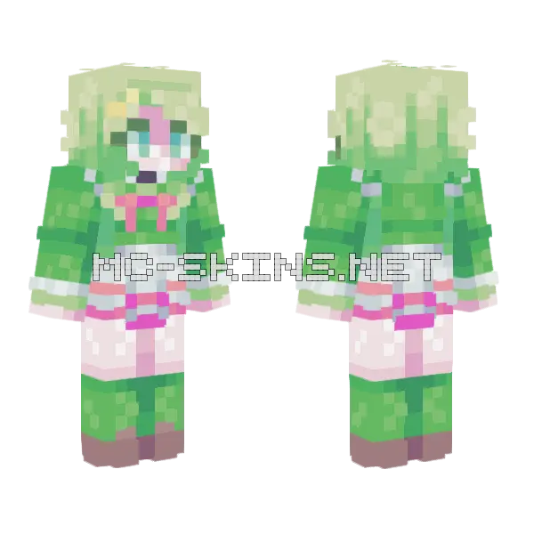 Kanna Kizuchi Minecraft skin, front and back