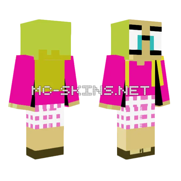 Kara Danvers Reporter Minecraft skin, front and back