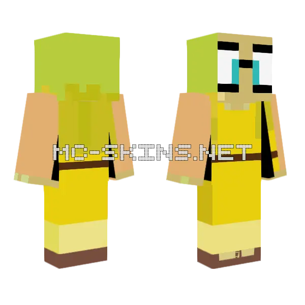 Kara Danvers Yellow Dress Minecraft skin, front and back