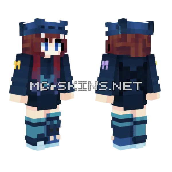 Karacorvus Blue Bats Minecraft skin, front and back