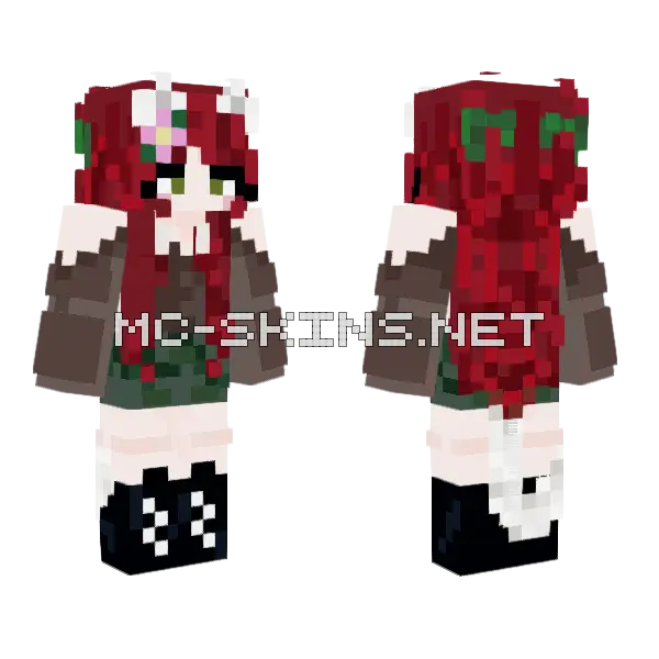 Kari92739 Red Rose Outfit Minecraft skin, front and back