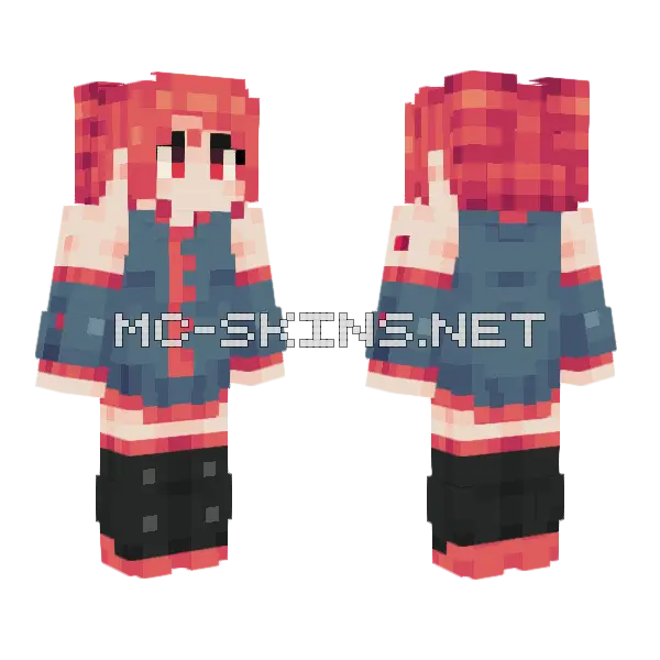 Kasane Teto Utau Minecraft skin, front and back