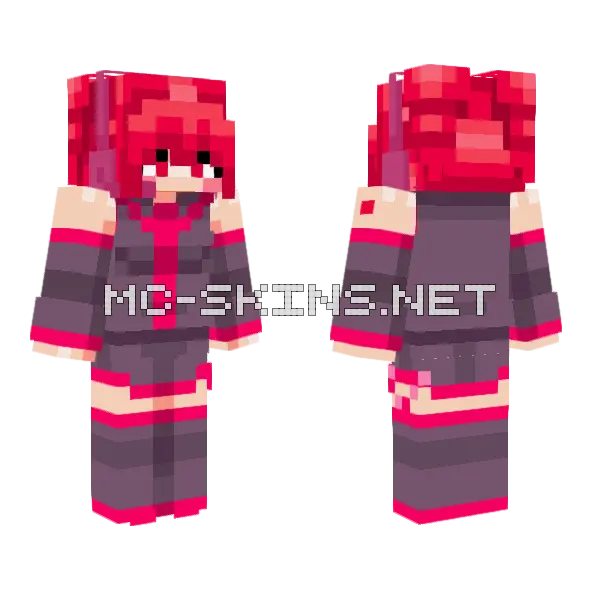 Kasane Teto V2 Minecraft skin, front and back
