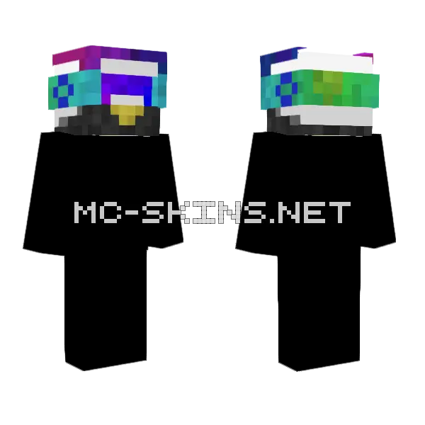 Kask Bialy Minecraft skin, front and back